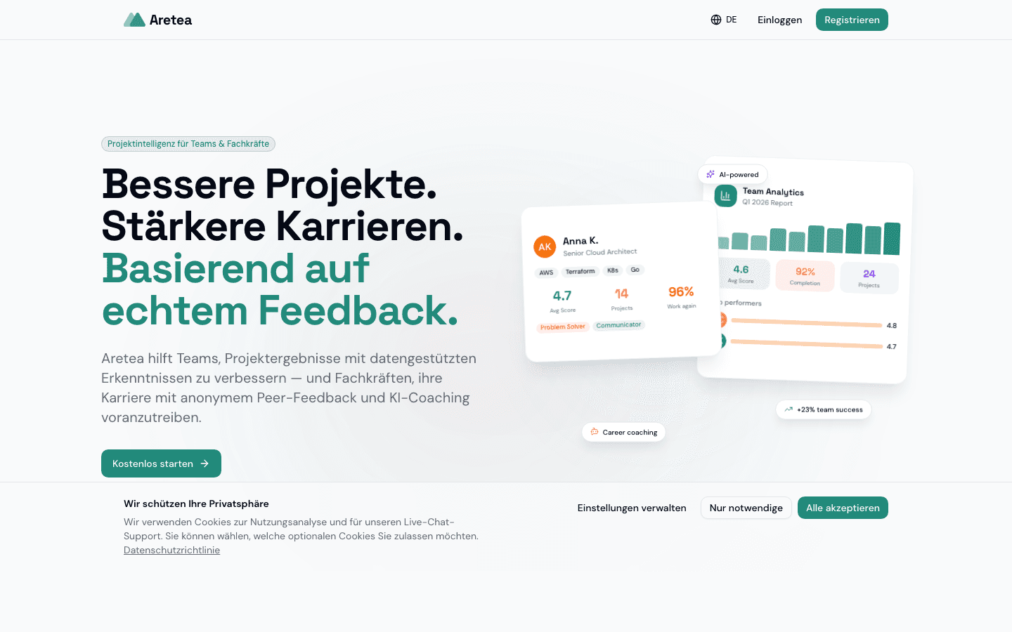 Aretea homepage